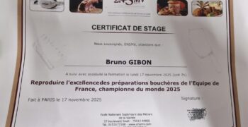 Certificat de stage championnat du monde 2025